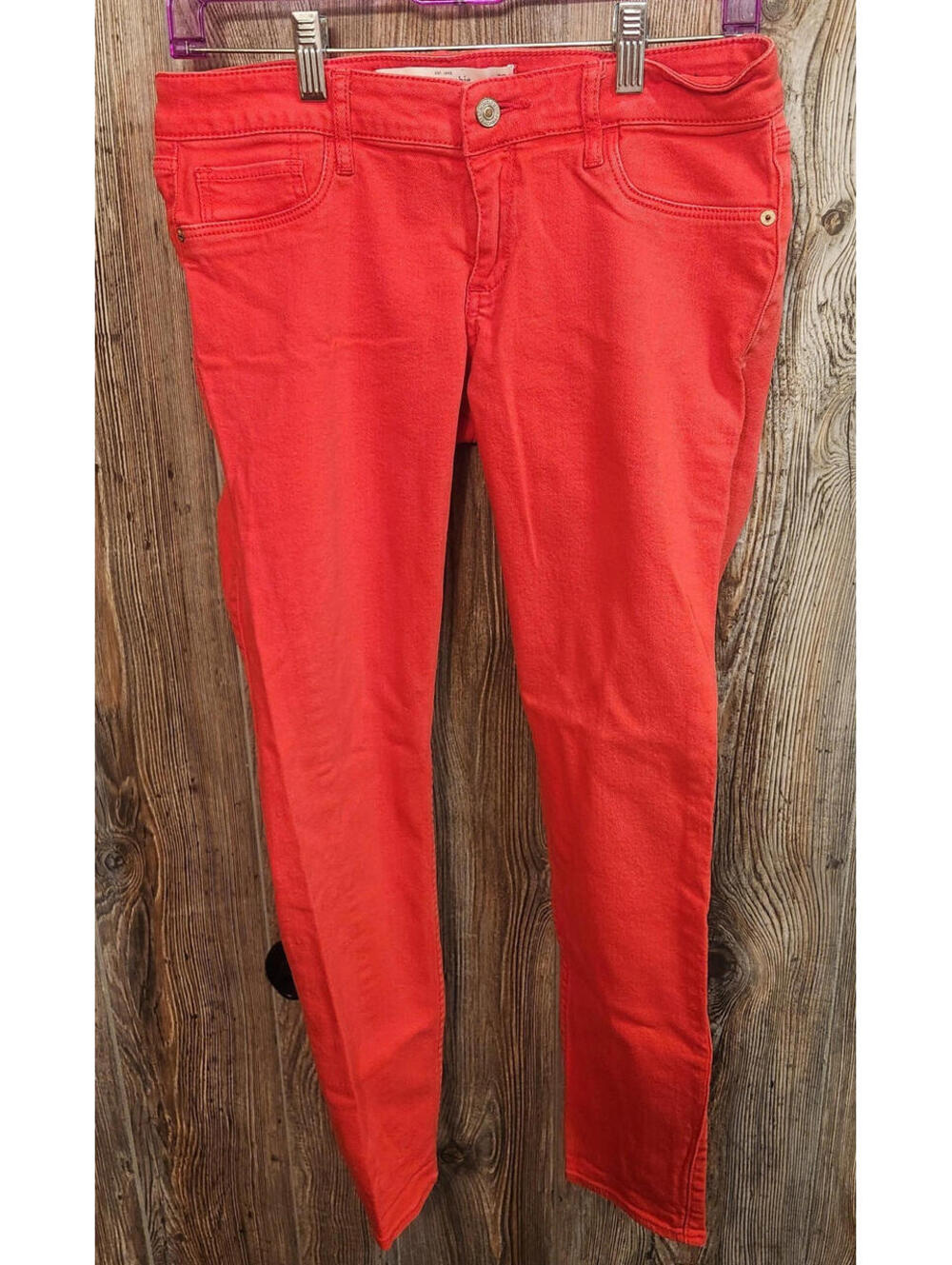 Abercrombie & Fitch AF Skinny Denim Jeans Women Size 6R (28x29) Red Velvet